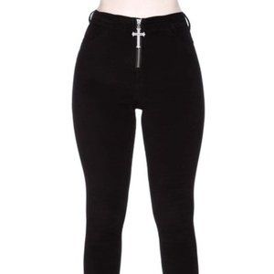 Killstar Stroke of Misnight black velvet Trousers